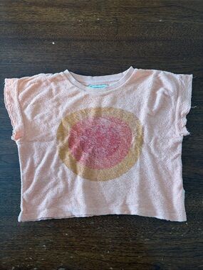Piupiuchick T-Shirt with Gold Ring Graphic & la playa print on back size 4T